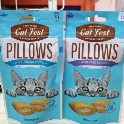 CAT FEST PILLOWS WITH SALMON CREME (30G)